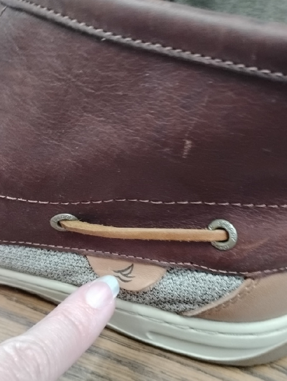 Sperry Top-Sider Hi-Top Brown Leather Casual Moc Toe Boat Shoes w/Zip, Sz 10 - Picture 7 of 11
